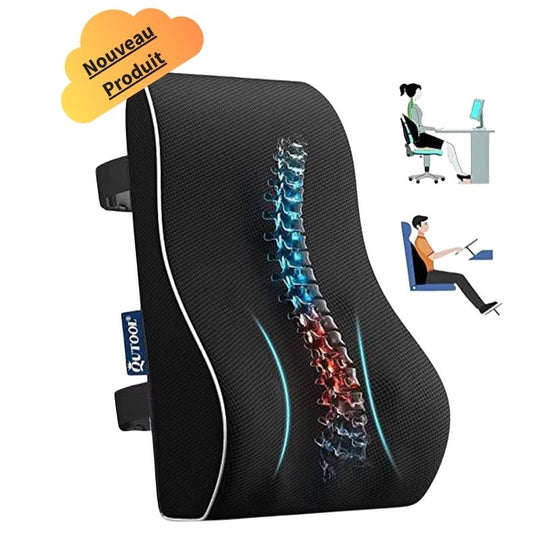 ZenBack™ – Coussin de soutien dorsal ergonomique en mousse mémoire | Soulagement & posture parfaite