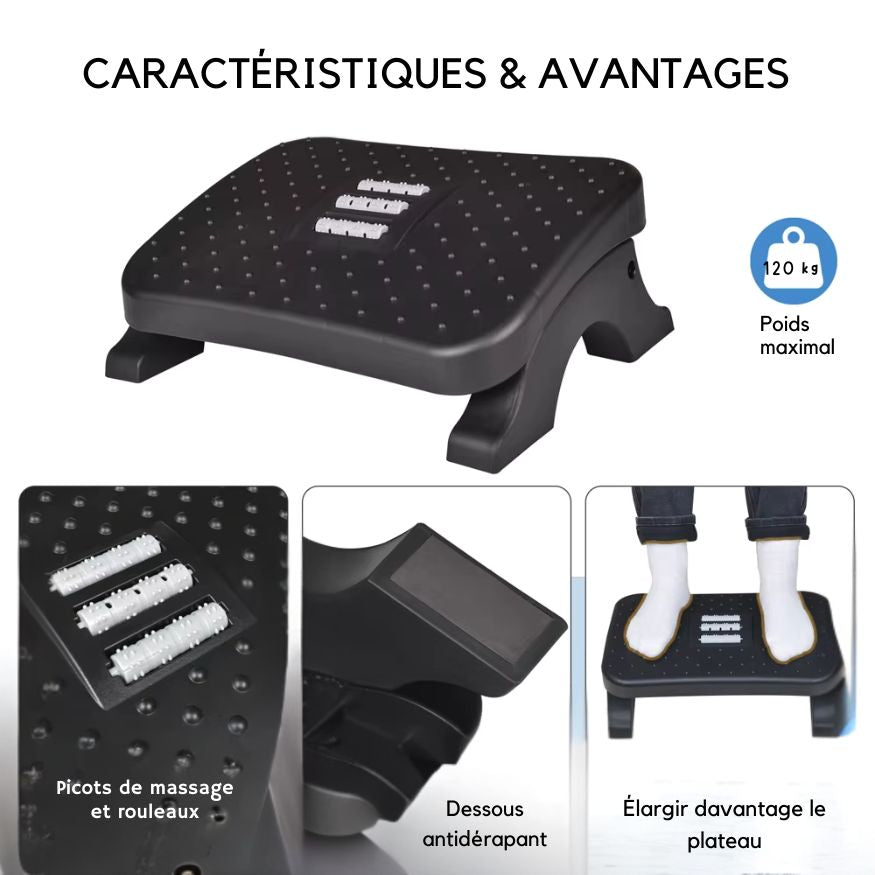 ZenFoot Rest™ – Repose-Pieds Ergonomique Sous Bureau (Confort & Posture)