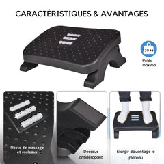 ZenFoot Rest™ – Repose-Pieds Ergonomique Sous Bureau (Confort & Posture)
