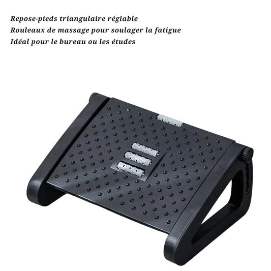 ZenFoot Massage Repose-Pieds Ergonomique avec rouleaux de massage pour soulager la fatigue.