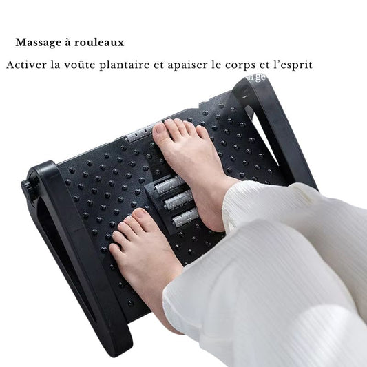 ZenFoot Massage Repose-Pieds Ergonomique en action, offrant un massage relaxant des pieds.