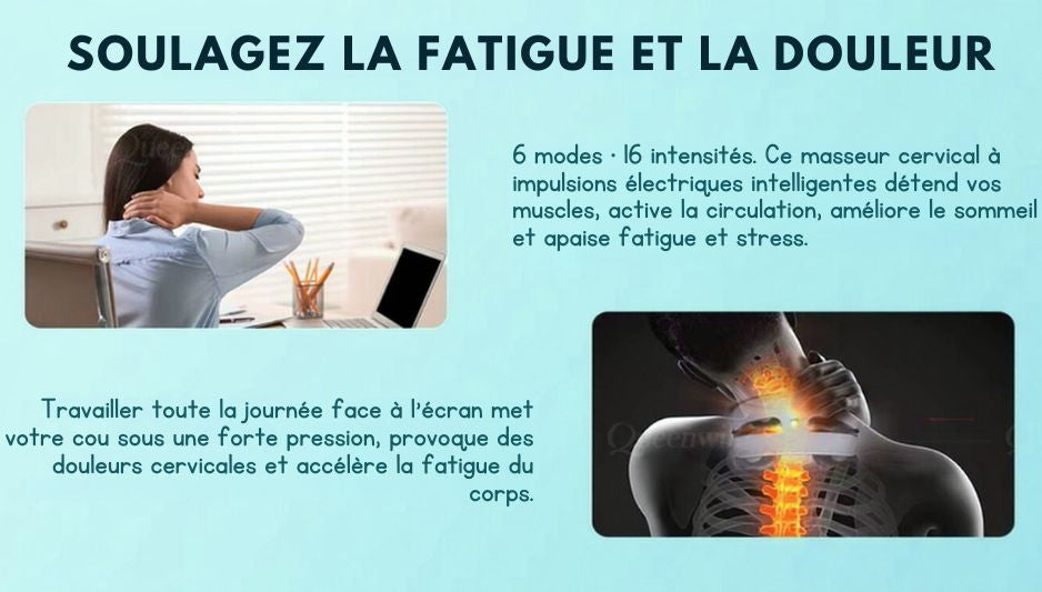ZenShiatsu™ – Masseur cervical 4D chauffant sans fil