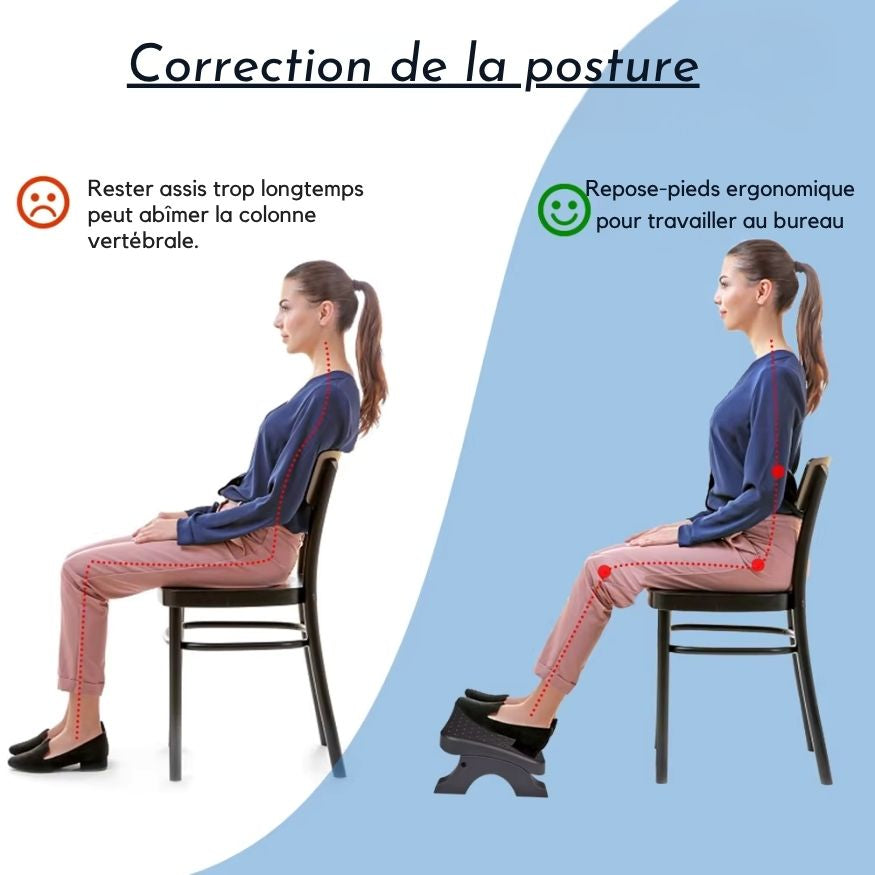 ZenFoot Rest™ – Repose-Pieds Ergonomique Sous Bureau (Confort & Posture)