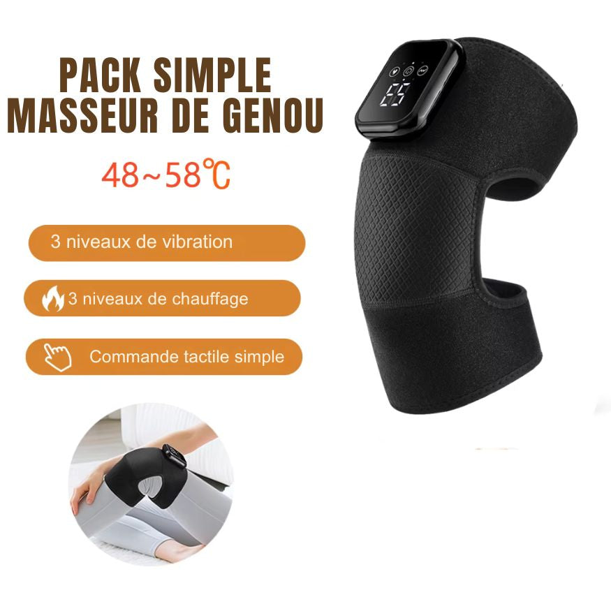 ZenKnee Pro™ – Genouillère Chauffante & Vibrante 5 Niveaux (Rechargeable)