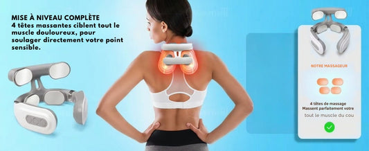 ZenShiatsu™ – Masseur cervical 4D chauffant sans fil