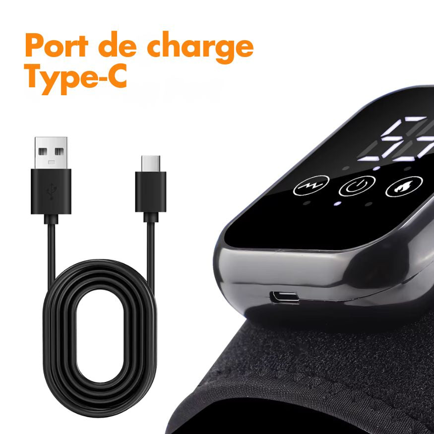 ZenKnee Pro™ – Genouillère Chauffante & Vibrante 5 Niveaux (Rechargeable)