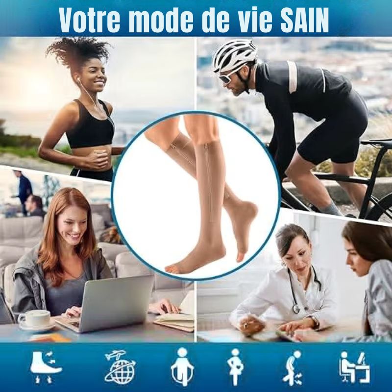 CircuPress™ – Chaussettes de Compression Graduée (20–30 mmHg)