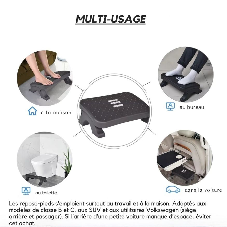 ZenFoot Rest™ – Repose-Pieds Ergonomique Sous Bureau (Confort & Posture)